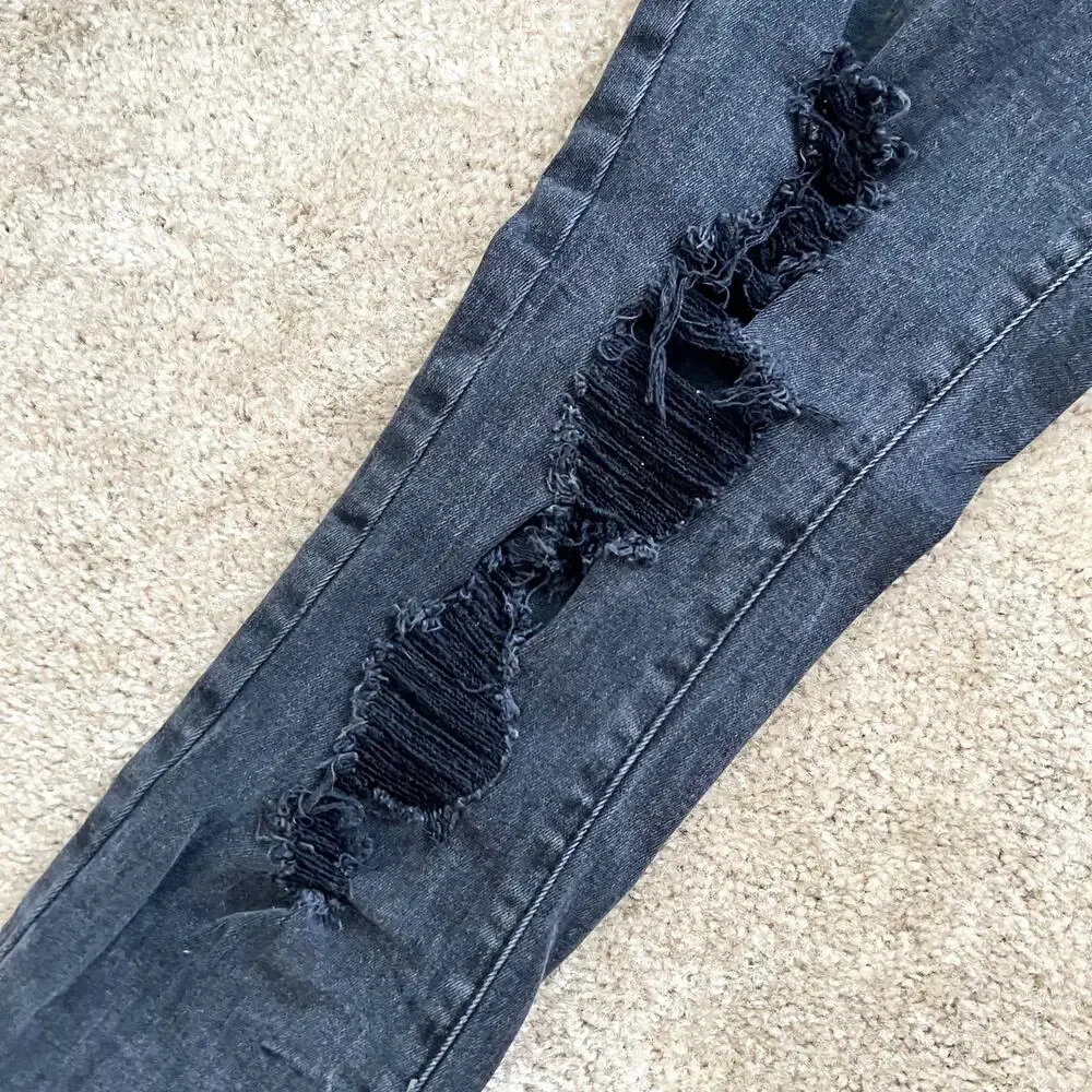 Aeropostale Faded Black Distressed Super High-Rise Curvy Jegging Size:  0R